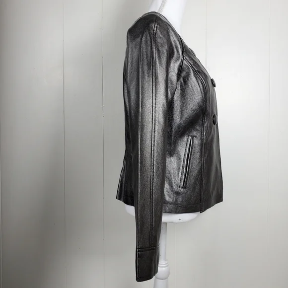 Cold water Creek faux leather coat size 6 - Picture 3 of 9
